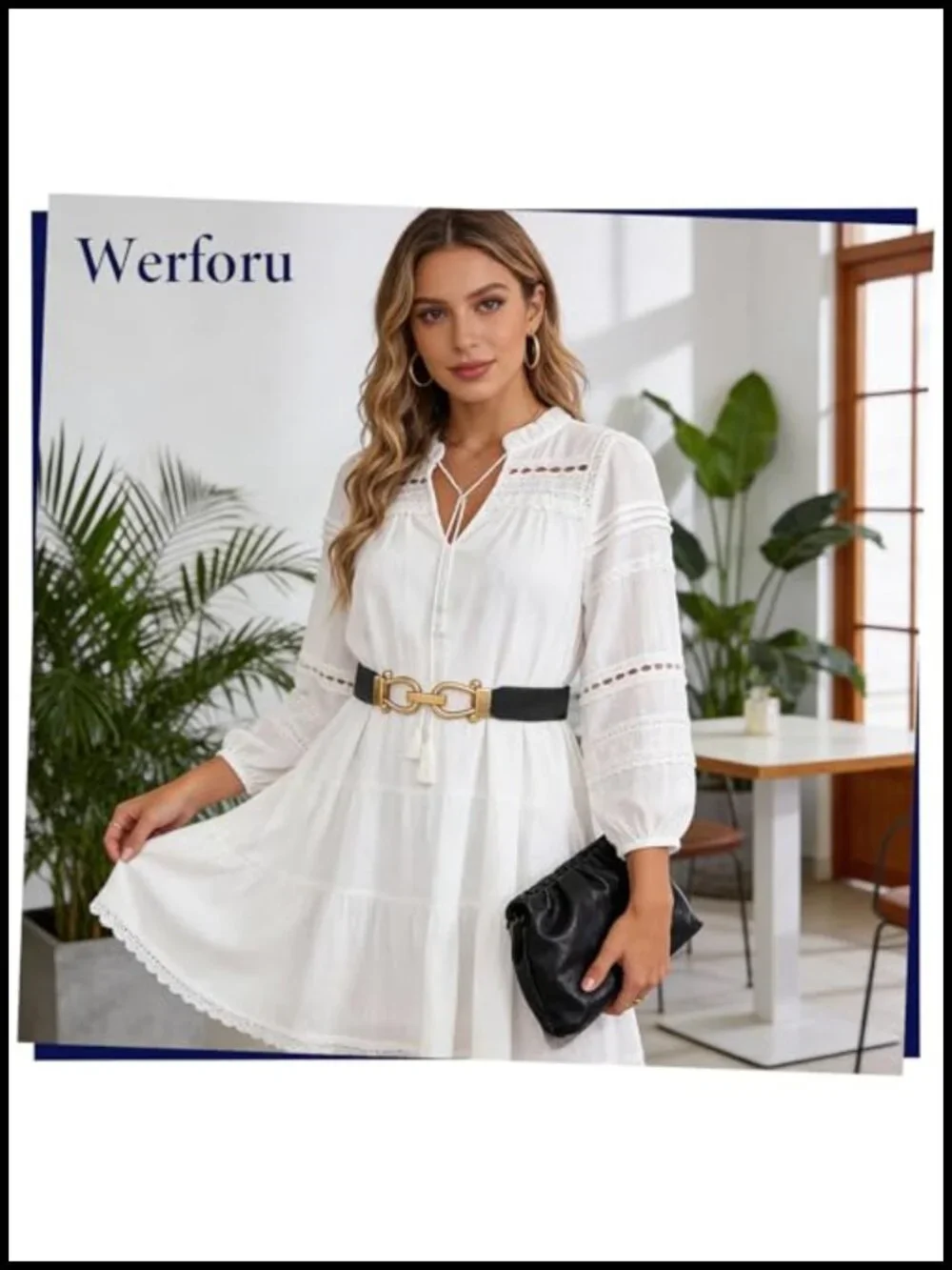 Women Skinny Elastic Belt with Gold Buckle Retro Stretch Waist Belt Set for